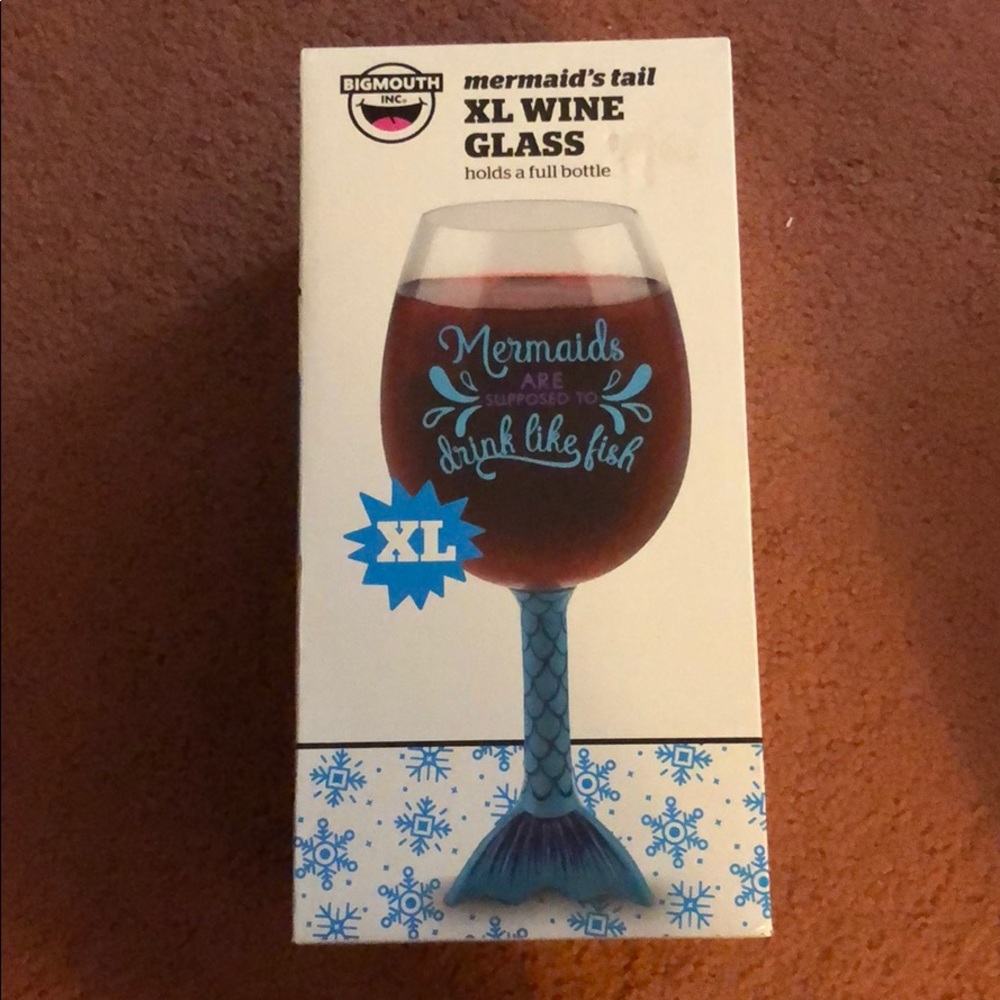 “Mermaids are supposed to drink like fish” glass